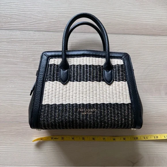 Kate Spade Knott Striped Straw Satchel - Picture 7 of 8